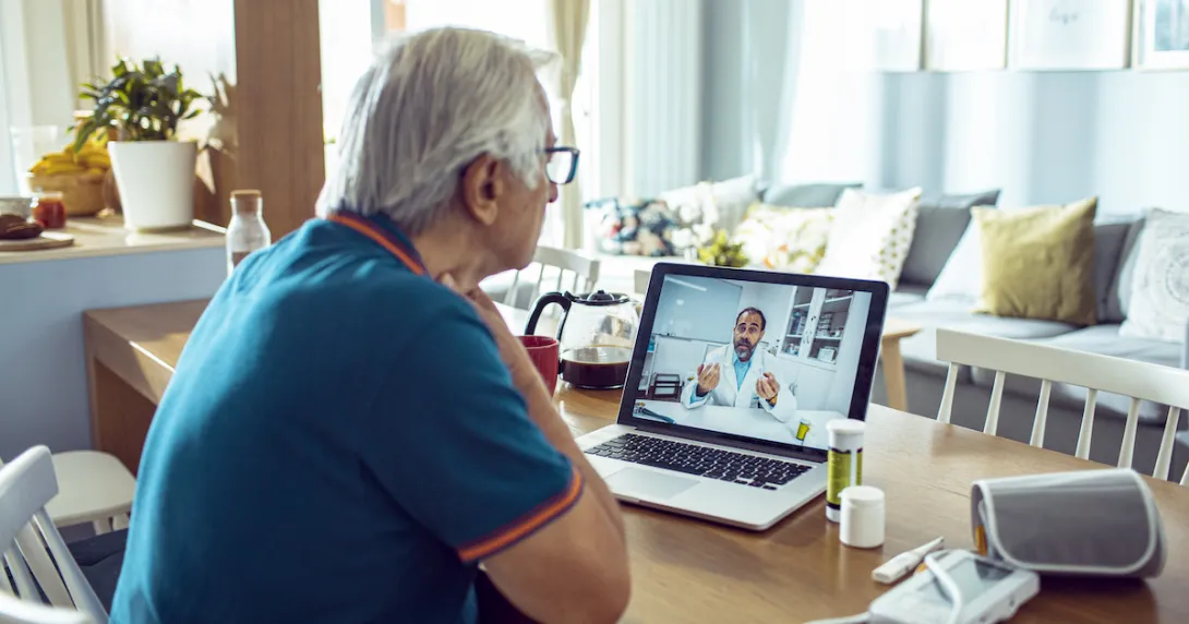 
  Person having a telemedicine appointment
